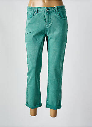 Pantalon 7/8 închidere cu fermoar sub clapetă cu nasturi verde SARAH JOHN femeie