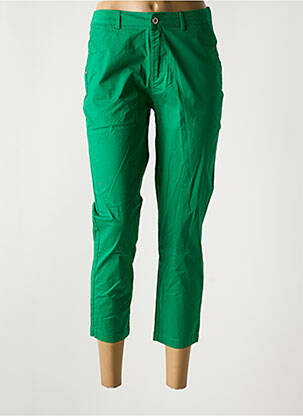 Pantalon 7/8 închidere cu fermoar sub clapetă cu nasturi verde SARAH JOHN femeie