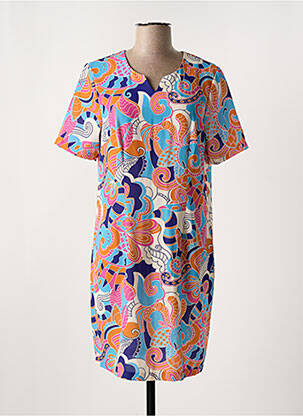 Rochie scurtă mâneci scurte mâneci scurte albastru ELEANE femeie