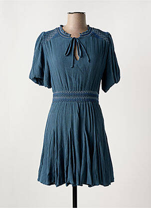 Rochie scurtă mâneci scurte mâneci scurte albastru ANGE femeie