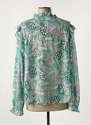 Cămașă imprimeu floral mâneci lungi verde INDIE+MOI femeie