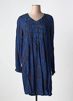 Rochie midi imprimeu fantezie mâneci lungi albastru CISO femeie