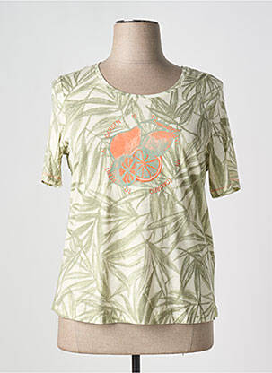 Tricou imprimeu fantezie mâneci scurte verde BARBARA LEBEK femeie