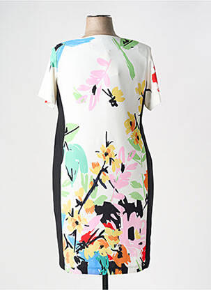 Rochie midi imprimeu floral mâneci scurte alb ARONA femeie