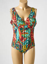 Costum de baie dintr-o singură piesă imprimeu fantezie top sutien modelat verde LAGON BLEU femme