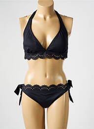 Costum de baie din două piese elasticitate top sutien modelat negru BLUELOBSTER femeie