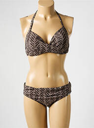 Costum de baie din două piese elasticitate top sutien modelat maro BANANA MOON femeie