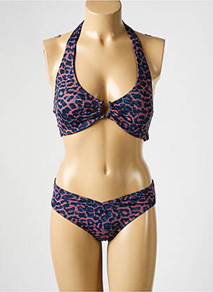 Costum de baie din două piese elasticitate top sutien modelat albastru OLYMPIA femeie