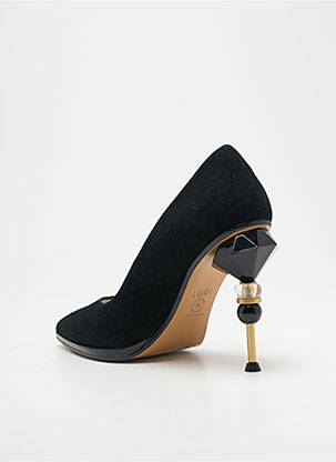 Pantofi cu toc țesătură satinată toc de 7 la 9 cm negru LODI femeie