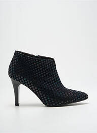 Botine/ghete țesătură satinată toc de 7 la 9 cm negru BRUNATE femme