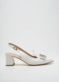 Pantofi cu toc țesătură satinată toc de 4 la 6 cm alb Ô TALONS GRANVILLE femme
