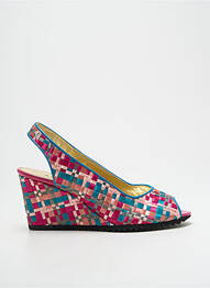 Sandale/pantofi decupați țesătură satinată toc de 7 la 9 cm roz AZUREE femme
