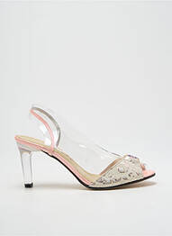 Sandale/pantofi decupați toc cui. toc de 4 la 6 cm roz AZUREE femme