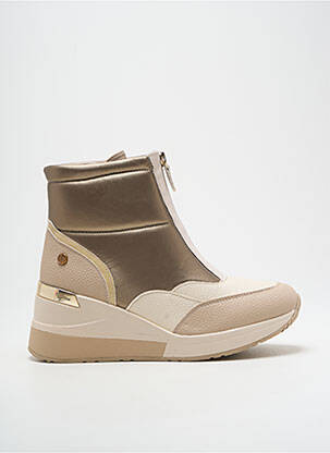 Botine/ghete material neted toc de 4 la 6 cm bej XTI femeie