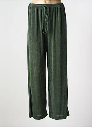 Pantalon drept talie elastică verde NEKANE femeie