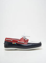 Pantofi de barcă țesătură satinată vârf pătrat albastru HIPNESS homme