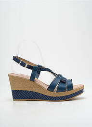 Sandale/pantofi decupați material neted toc de 7 la 9 cm albastru ARIMA femme