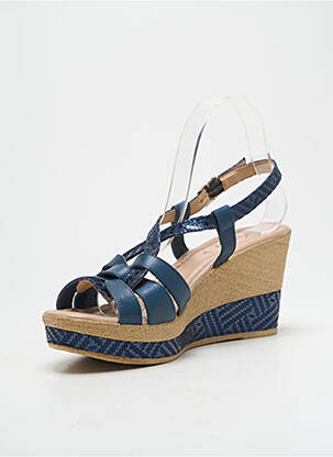 Sandale/pantofi decupați material neted toc de 7 la 9 cm albastru ARIMA femeie