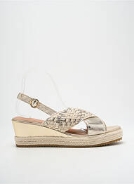 Sandale/pantofi decupați material neted toc de 4 la 6 cm auriu EMILIE KARSTON femme