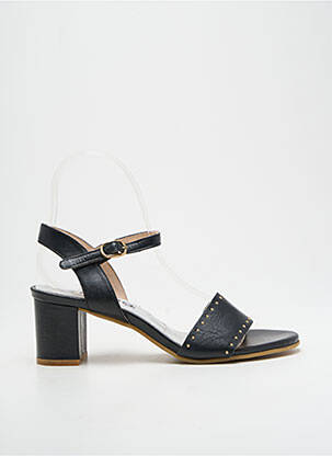 Sandale/pantofi decupați material neted toc de 4 la 6 cm negru MYMA femeie