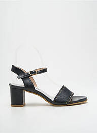 Sandale/pantofi decupați material neted toc de 4 la 6 cm negru MYMA femme