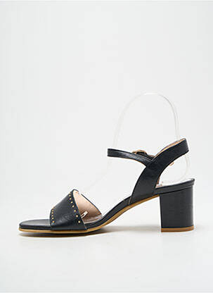 Sandale/pantofi decupați material neted toc de 4 la 6 cm negru MYMA femeie