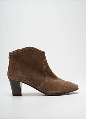 Botine/ghete nubuc toc de 4 la 6 cm maro LOLA GONZALEZ femeie