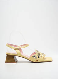 Sandale/pantofi decupați țesătură satinată toc de 4 la 6 cm galben DANSI femme