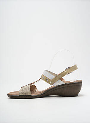 Sandale/pantofi decupați material neted toc de 4 la 6 cm bej SWEET femeie