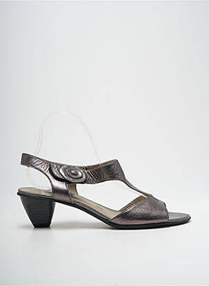 Sandale/pantofi decupați material neted toc de 4 la 6 cm maro SWEET femeie
