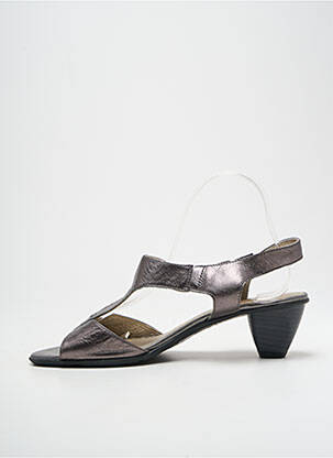 Sandale/pantofi decupați material neted toc de 4 la 6 cm maro SWEET femeie