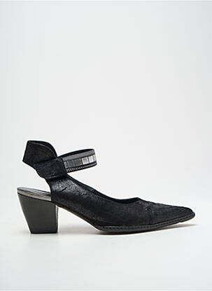 Pantofi cu toc țesătură satinată toc de 4 la 6 cm negru FRANCE MODE femeie