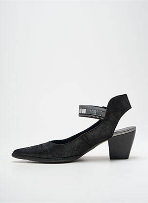 Pantofi cu toc țesătură satinată toc de 4 la 6 cm negru FRANCE MODE femeie