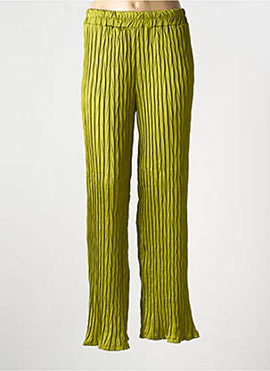 Pantalon drept talie elastică verde ABACA femeie