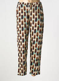 Pantalon slim talie elastică maro STORIATIPIC femme