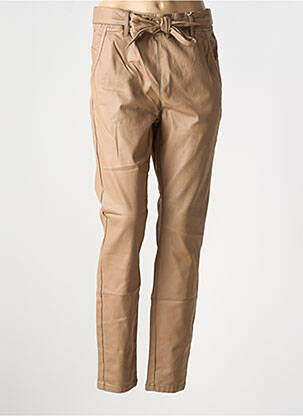 Pantalon slim talie elastică bej CREAM femeie