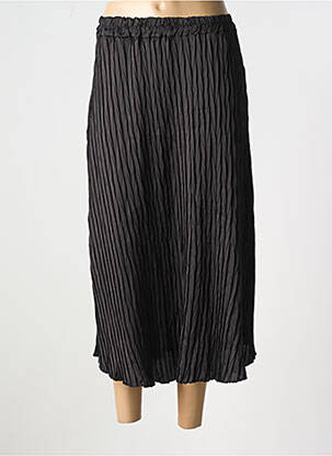 Fustă midi talie elastică negru ABACA femeie