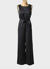 Salopetă-pantalon închidere cu nasturi la spate fără mâneci negru CREAM femme