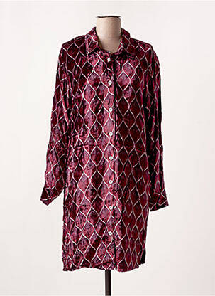 Rochie midi imprimeu fantezie mâneci lungi violet STORIATIPIC femeie