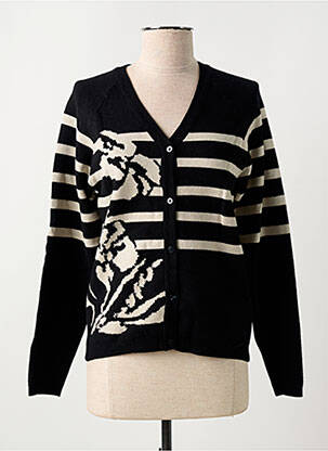 Vestă cu mâneci lungi strânsă pe partea de jos negru CREAM femeie