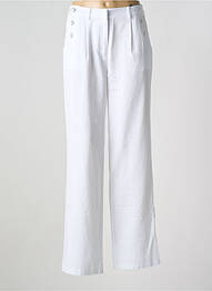 Pantalon drept țesătură poplin mărime normală alb JULIE GUERLANDE femme