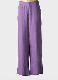 Pantalon drept închidere cu fermoar sub clapetă cu cârlig mărime normală violet YEST femme