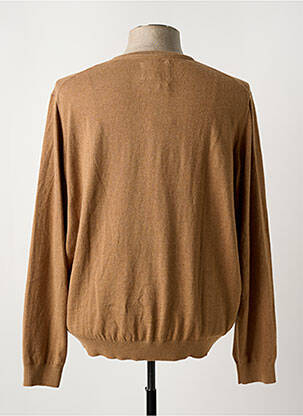 Pulover guler în v mâneci lungi maro CAMBRIDGE bărbat