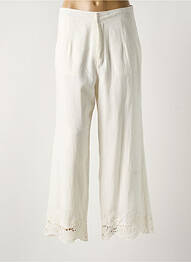 Pantalon larg talie cu cleme talie înaltă bej MD'M femme