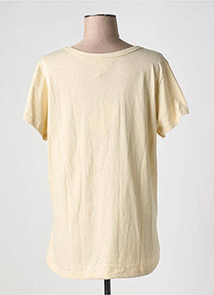 Tricou croială dreaptă mâneci scurte bej ORIENTIQUE NATURALLY femeie