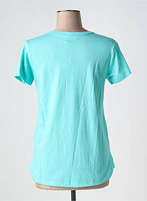 Tricou croială dreaptă mâneci scurte albastru ORIENTIQUE NATURALLY femeie
