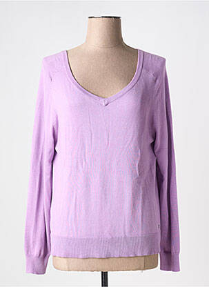 Pulover guler în v mâneci lungi violet SURKANA femeie