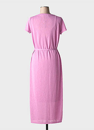 Rochie lungă mâneci scurte mâneci scurte roz IVY BEAU femeie
