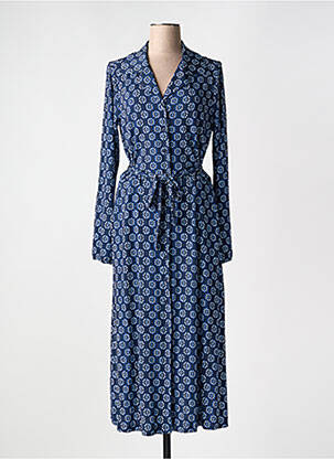 Rochie midi croială fluidă mâneci lungi albastru YEST femeie