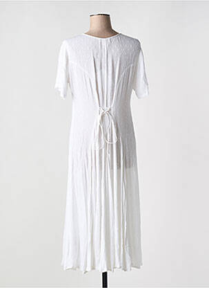 Rochie midi țesătură crep mâneci scurte alb ORIENTIQUE NATURALLY femeie